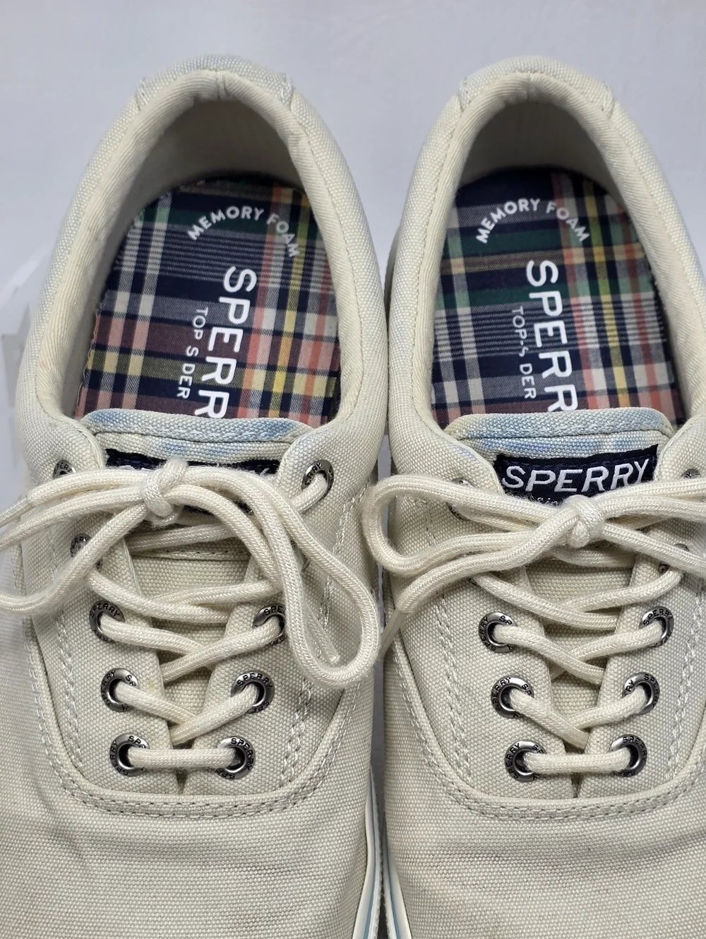 Sperry Striper II CVO Men's Size 8.5 White Canvas Top Sider Sneaker Pre-owned